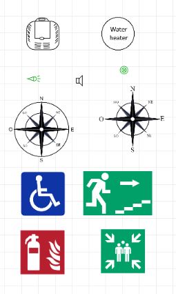 Examples of heater and symbols